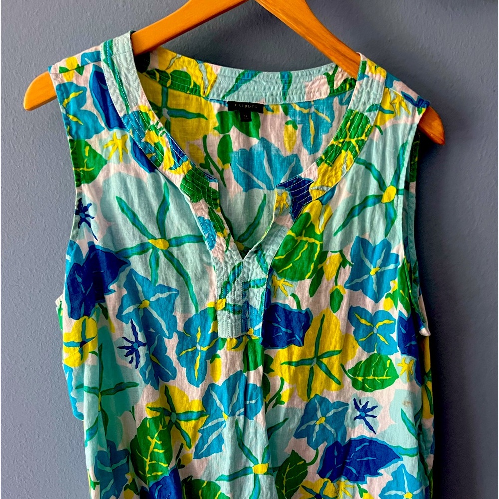 Talbots Linen Floral Tank